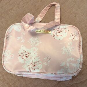 Pink Floral Travel Makeup Bag